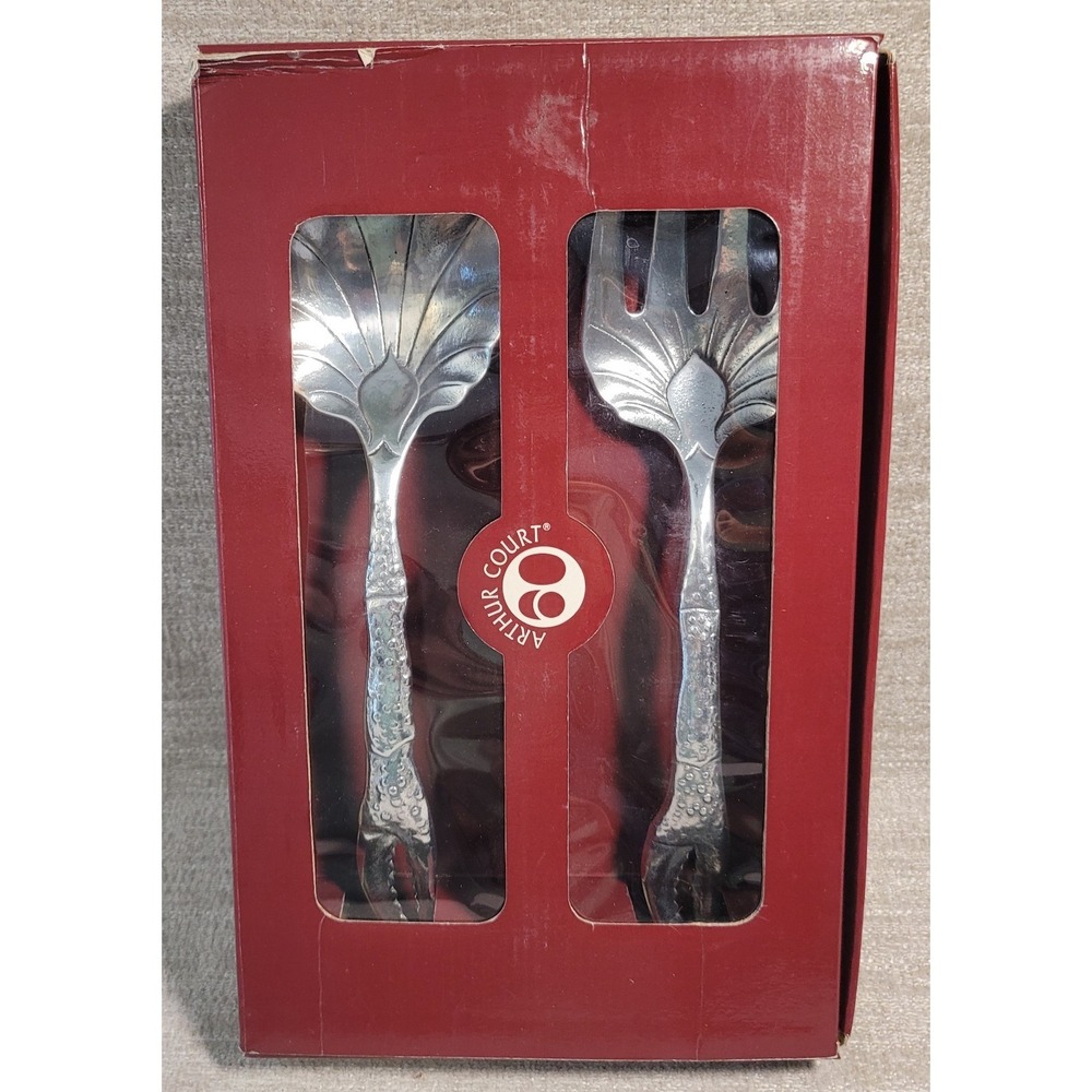 Arthur Court Designs Vintage 1990 Crab Serving‎ Set Aluminum Spoon & Fork RARE
